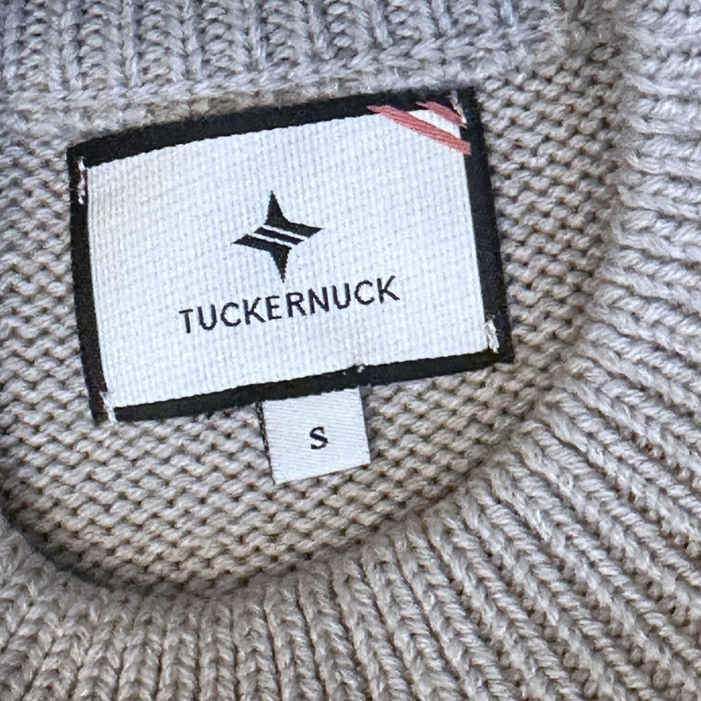Tuckernuck Bexley Button Seam Wool Blend Sweater in Wheat Grey Women’s Small - Picture 7 of 8